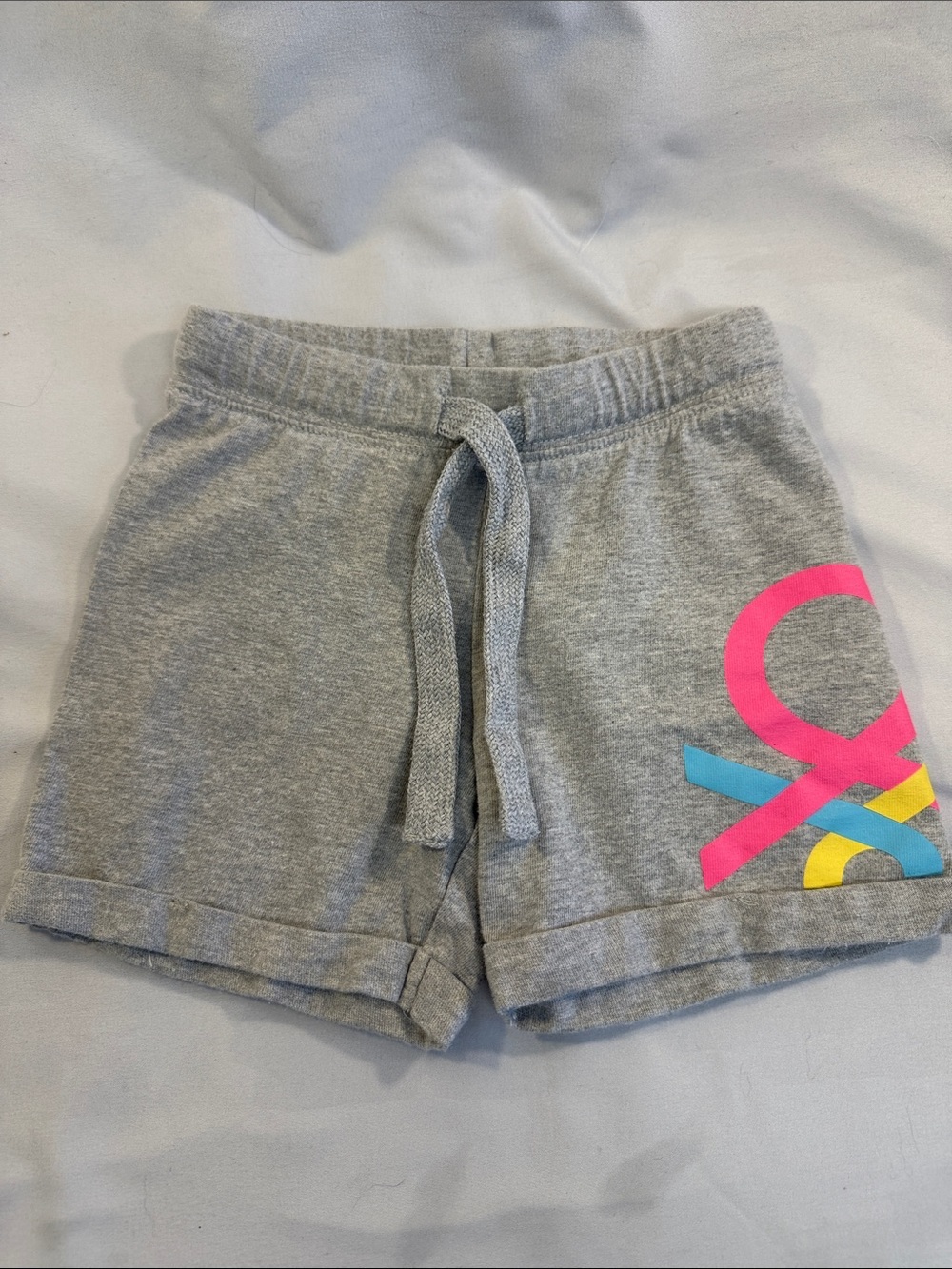 United Colors Of Benetton Gray Girls' Shorts with Pink, Blue & Yellow Accent